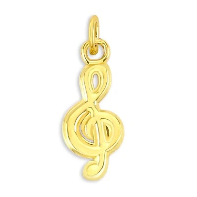 Solid 10k Gold Music Note Charm - Tiny Charm Collectable for Bracelet - Image 1 of 4