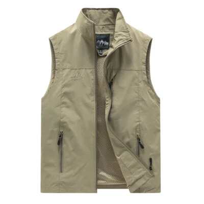 Summer Outdoor Fishing Photography Camping Stand-up Collar Vest Waistcoat - Image 1 of 4