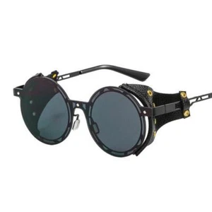 Steampunk Runde Sonnenbrille Herren Damen Mode Retro Hip Hop Shades Gläser UV400 - Bild 1 von 16
