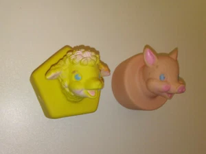 Sheep&Pig rubber head vintage Alan Jay-Clarolyte Rubber old squeak toys set lot - Picture 1 of 6