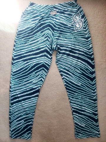 EUC MEN'S SEATTLE MARINERS MLB ZUBAZ PANTS SZ XL TALL 36" INSEAM Cover