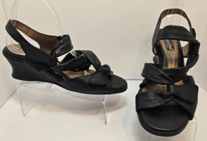 Beautifeel schwarze Leder-Keilsandalen Israel Damengröße 41 US 10–10,5 - Bild 1 von 12