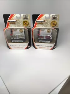 Matchbox Collectibles 50th Anniversary Seagrave Meanstick Fire Truck RED/GOLD - Picture 1 of 4