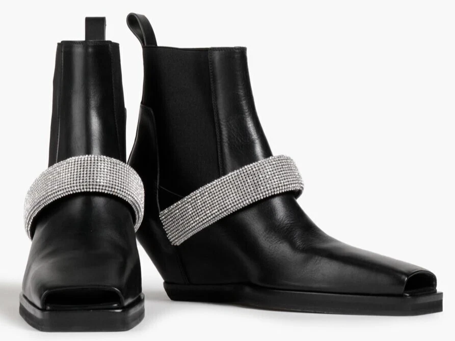 Cuña de cuero con tachuelas de cristal RICK OWENS (41 UE, 8 EE. UU. hombres, 11 mujeres EE. UU.) $2.195 Foto 1 de 3
