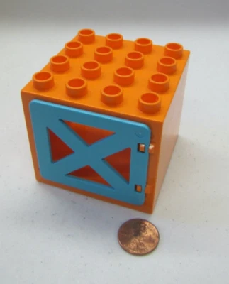 Lego Duplo Naranja y Azul Puerta Ventana Panel Puerta #1 Bloque de Construcción Marco 4X 4 Foto 1 de 3