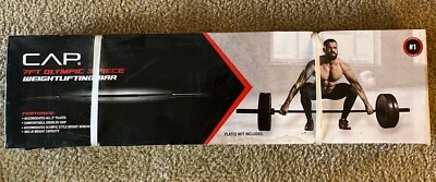 Barra de acero para levantamiento de pesas olímpica CAP 7' 2" placas barra negra 3 piezas gimnasio en casa Foto 1 de 4