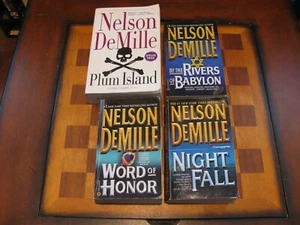 4 Nelson DeMille-Plum Island-Rivers of Babylon-Word of Honor-Night Fall-Pb-Lot - Picture 1 of 5
