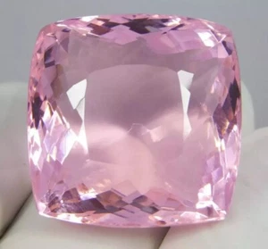 Natural 96.75 Ct Brazilian Pink Kunzite Cushion Cut Loose Gemstone Certified - Picture 1 of 6