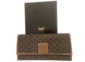 Celine Wallet Long Bifold Wallet Macadam Pattern Vintage Authentic - Picture 1 of 10