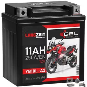 Batterie moto longue durée YB10L-A2 GEL 11Ah 12V 51112 YB10L-B YB10L-B2 YB10L-BS - Photo 1/4