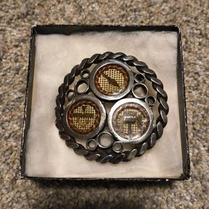 MASONIC LODGE THEME BELT BUCKLE SILVER TONED. ART DECO VTG.  - Picture 1 of 5