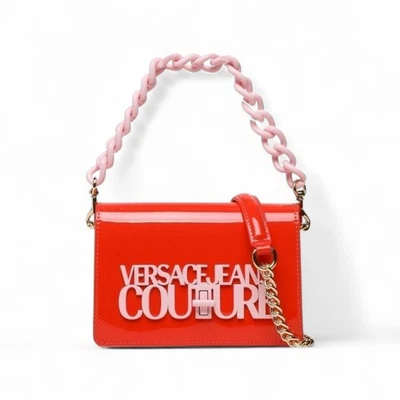 VERSACE JEANS COUTURE WOMEN SHOULDER BAG CROSSBODY RED CHAIN AUTHENTIC - Image 1 of 4