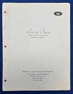 Original Lowrey Organs Technical Manual /  SS-25 Lincolnwood - #2 - Picture 1 of 1