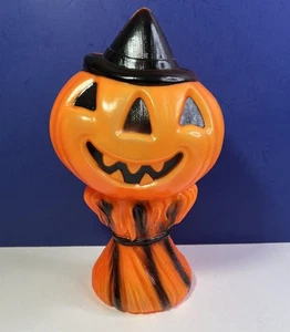 Vintage 1969 Empire Halloween Blow Mold Jack O Lantern Haystack Scarecrow VGC - Picture 1 of 10
