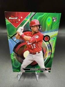 Topps Finest Spencer Steer Green Lava Rookie Parallel 59/99 Rojos 2023 - Imagen 1 de 3