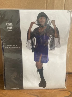 Sexy Witch Purple Dress Robe Halloween Costume. Adult Plus 2XL 18-20 - Image 1 of 3
