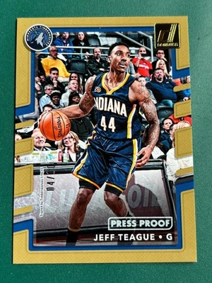 2017-18 Donruss Press Proof Jeff Teague Basketball Card 4/10 /A187 - Image 1 of 2