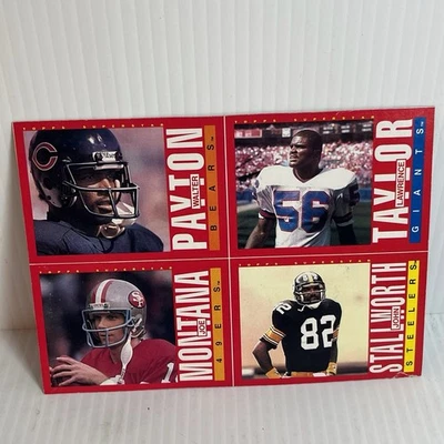 1985 Topps Wax Box Bottom Panel Payton-Montana-Taylor-Stallworth - Image 1 of 4
