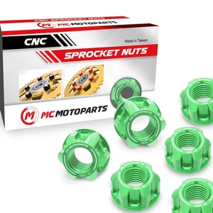 Green Rear Hub Sprocket Flange Nut For Kawasaki EX 300 NINJA 13 14 15 16 17 - Picture 1 of 6