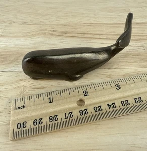 Vintage Solid Brass Whale Figurine Paperweight Figure. 3 1/2 in Small Statue - Picture 1 of 5
