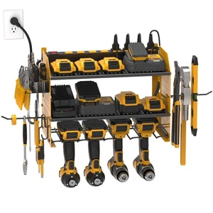 Elektrowerkzeug Organizer Wandhalterung mit 8 Steckdosen Überspannungsschutz Steckdosenleiste Halter - Bild 1 von 14