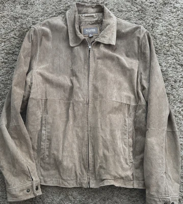 Wilson's Leather Suede Jacket Coat Full-Zip Men's XL Dark Tan Collared Y2K Euc - Image 1 of 4