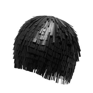 Futurist Club Headpiece Fringed Hat Creative PU Cool Head Wrap Bonnet - Picture 1 of 8