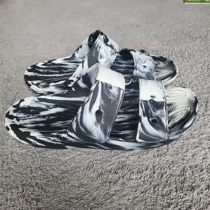 Crocs Classic Clogs Mens 13 Gray Marbled Camouflage Slip-On Comfort Sandals  - Picture 1 of 11