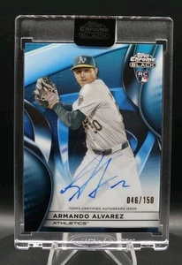 2025 Topps Cromo Negro Armando Álvarez Azul Refractor 46/150 Auto RC Atletismo - Imagen 1 de 4