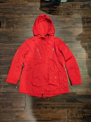 Chaqueta Bebe Acolchada Rosa Fresa Luz Mujer Grande Con Capucha Cremallera Completa Dorada Nueva Foto 1 de 4