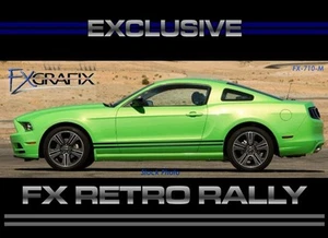 2013 - 2014 Ford Mustang Factory Style Retro Rally Rocker Stripe #1 in Stripes  - Picture 1 of 3