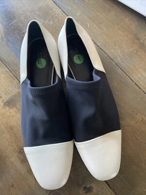 Via Spiga Mujer 9 Bloques de Color Mocasines Zapatos Blanco Puntera Oxford Carrera Atemporal Foto 1 de 4