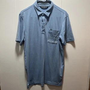 Travis Mathew Mens Size Medium Blue Golf Polo Shirt Short Sleeve Logo Pocket - Picture 1 of 7