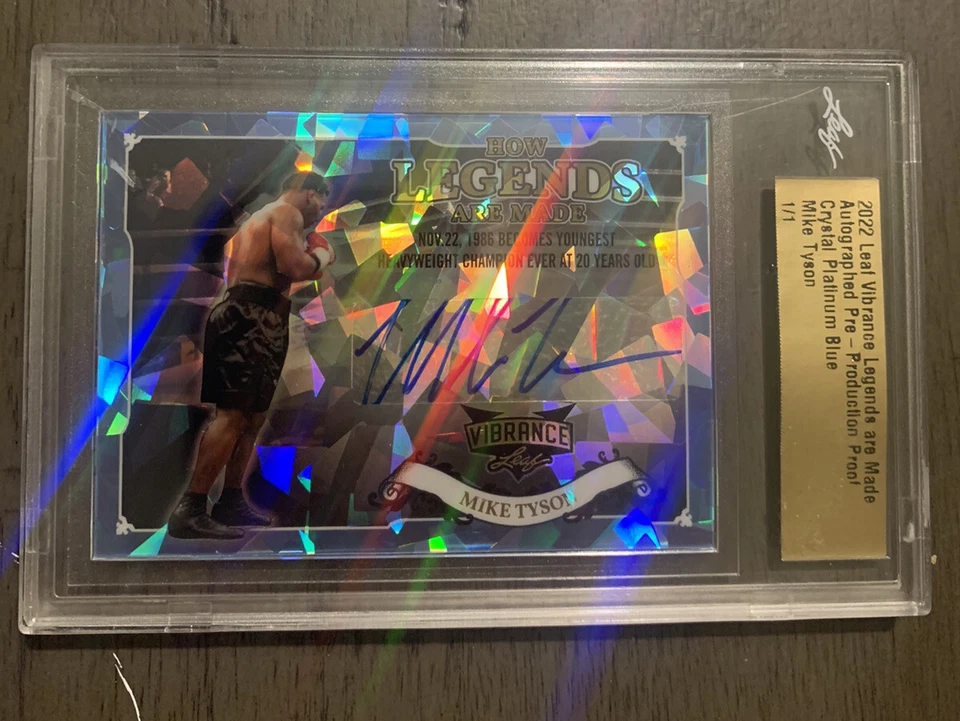 Mike Tyson 2022 Leaf Vibrance Auto /1 PrecProduction Proof Encasefd 🔥🔥🔥 Blue - Image 1 of 1