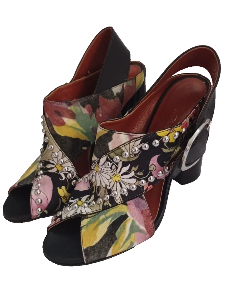 Sandalias Zapatos 3.1 PHILLIP LIM Floral Entrecruzado con Cordones en Bloque Talla 39 $695 Foto 1 de 4