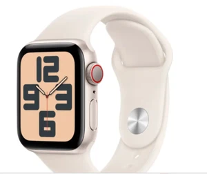 Apple Watch SE (2022) 40mm Starlight Aluminum Case with Sport Band, M/L (GPS... - Zdjęcie 1 z 2