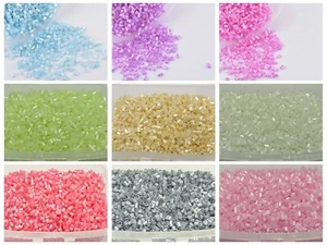 2500 pcs Glass Tube Bugle Beads 2X2mm Ceylon + Storage Box Color Choice - Picture 1 of 18