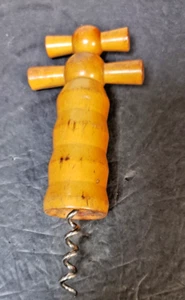 Tire-bouchon double manche en bois fabriqué en Italie vintage - Photo 1/3