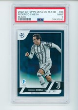 2022-23 Federico Chiesa Topps UCL 1st Edition Black Foil Juventus FC 1/10 PSA 9