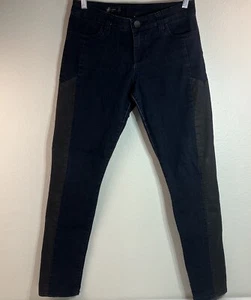 Kut From the Kloth Elle Stiletto Skinny Dark Wash Blue Denim Jean Black Stripe 6 - Picture 1 of 8