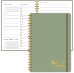Daily Planner Undated - Simplified to Do List Notebook with Hourly Schedules, Sp - Picture 1 of 12
