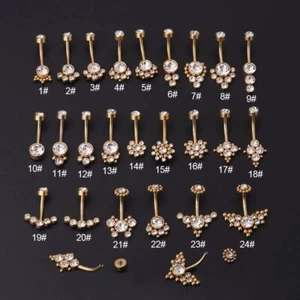 Stainless Steel Round Shaped Body Jewelry Women Fashion Trend Belly Rings 1pc - Picture 1 of 14