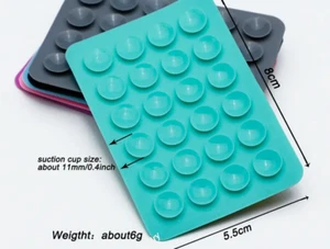 Silicone suction phone case adhesive mount (Light Blue Set of 2) - Picture 1 of 4
