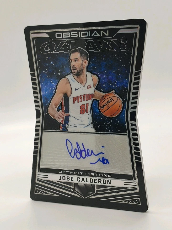 JOSE CALDERON 🏀 OBSIDIAN GALAXY DIE CUT AUTO 🏀 #27/50 DETROIT PISTONS - Image 1 of 4