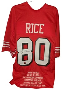 Jerry Rice Autographed San Francisco 49ers Signed Red Stat Jersey Rice Hologram - Picture 1 of 5