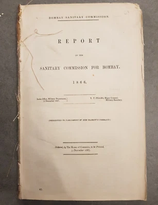 1867 HMSO REPORT ON SANITARY COMMISSION FOR BOMBAY 1866 MUMBAI INDIA @ - Image 1 of 4