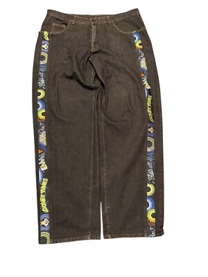 History Iceberg Jeans Bugs Looney Tunes Mens 42x 34 Black Baggy Italy Wide Leg - Image 1 of 4