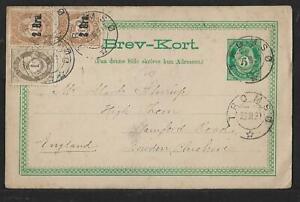 NORWAY TROMSØ TO UK CORRECT RATE CARD COVER 1890