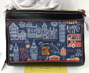 Nueva con etiquetas Bandolera Dooney & Bourke Epcot Mickey & Minnie Mouse Inglaterra Hello Mate C - Imagen 1 de 9