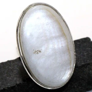 925 Silver Plated Mother Of Pearl Ethnic Ring Jewelry Size US 7.5 AU V788 - Picture 1 of 3